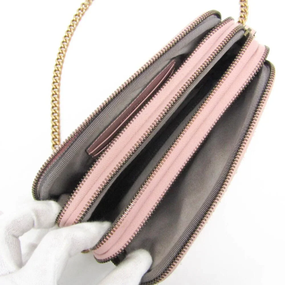 GUCCI Pink Leather GG Marmont Shoulder Bag - Picture 3 of 13
